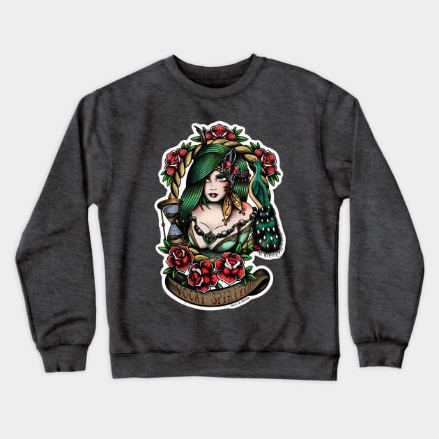 Rydia from Final Fantasy 4 (FFIV) in American Traditional Tattoo Portrait Style T-Shirt Crewneck Sweatshirt by SamInJapan